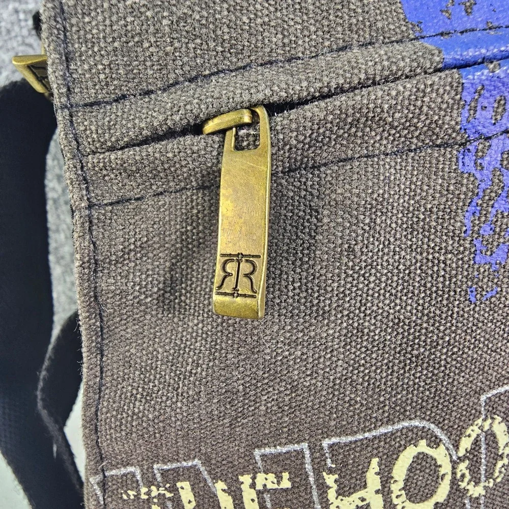 Robin Ruth Indiana The Hoosier State Canvas Messenger Bag Crossbody Shoulder EUC